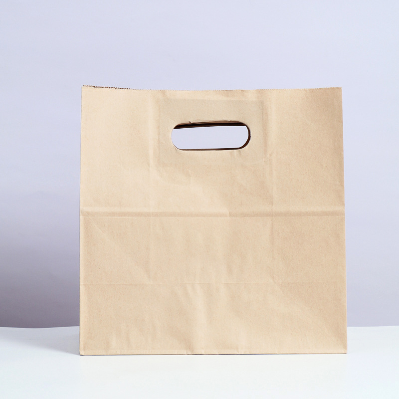 打孔袋面包食品级牛皮纸袋水果甜品手提袋打包袋外卖手拎袋详情4