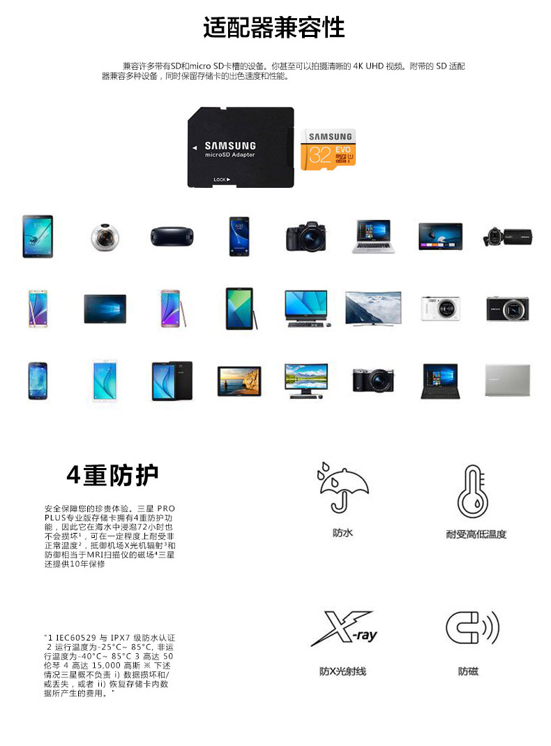 批发三星TF内存卡64g 128行车监控纪录仪无人机手机相机 SD储存卡 监控专用储存卡 手机大容量内存卡 无人机内存卡详情9