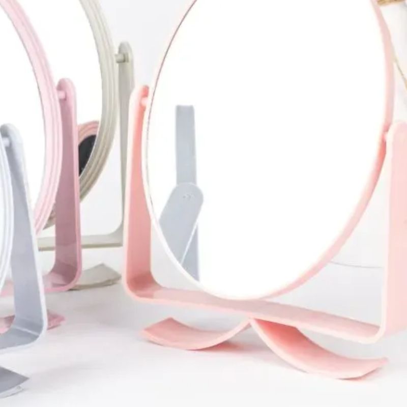 Fashion Classic Oval Double-Sided Desktop Mirror Dressing Mirror Plastic Mirror Daily Department Store Cosmetic Mirror Manufacturers Direct Sales Specification drawing