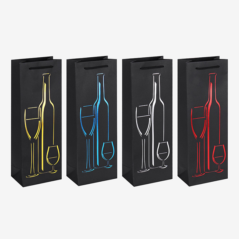 Black Card Single Red Wine Bag Double Red Wine Box Packaging Hand Gift Bag Bag Red Wine Bag details Picture