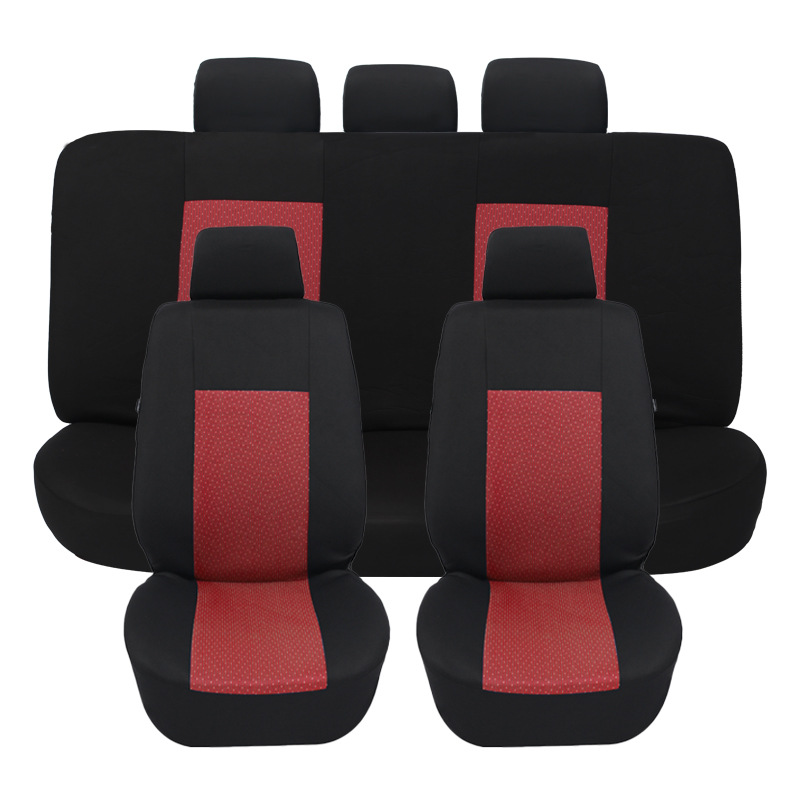 外贸car seatcover汽车座椅套五座通用连体布艺全包源头工厂批发小白点提花布座套详情7