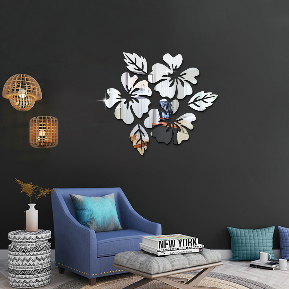 3D acrylic hollow decals on the background wall of sofa in peony Mosaic living room can remove home decoration X126 thumbnail