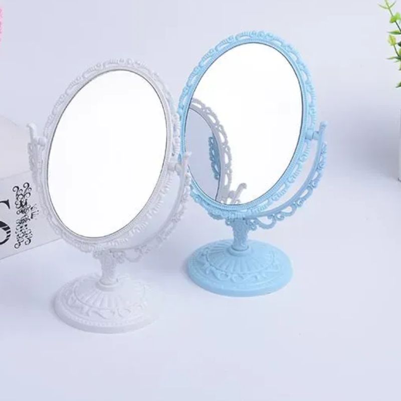 European And American Style Double-Sided Plastic Desktop Mirror Oval Fashion Daily Merchandise Cosmetic Mirror Manufacturers Direct Cosmetic Mirror Cosmetic Mirror Specification drawing