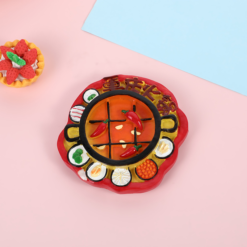 厂家直销 川渝文创旅游纪念品特色美食重庆火锅3D彩绘冰箱贴磁贴批发详情1