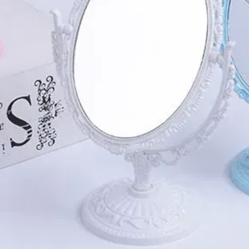 European And American Style Double-Sided Plastic Desktop Mirror Oval Fashion Daily Merchandise Cosmetic Mirror Manufacturers Direct Cosmetic Mirror Cosmetic Mirror Application Scenario