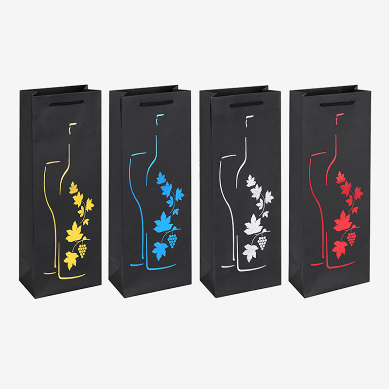 Black Card Single Red Wine Bag Double Red Wine Box Packaging Hand Gift Bag Bag Red Wine Bag Specification drawing