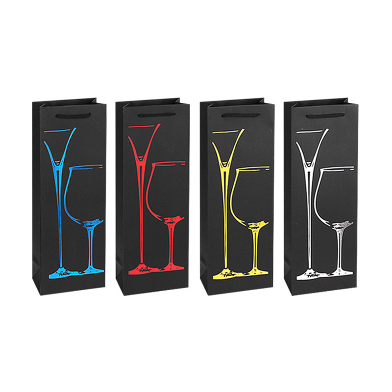 Black Card Single Red Wine Bag Double Red Wine Box Packaging Hand Gift Bag Bag Red Wine Bag