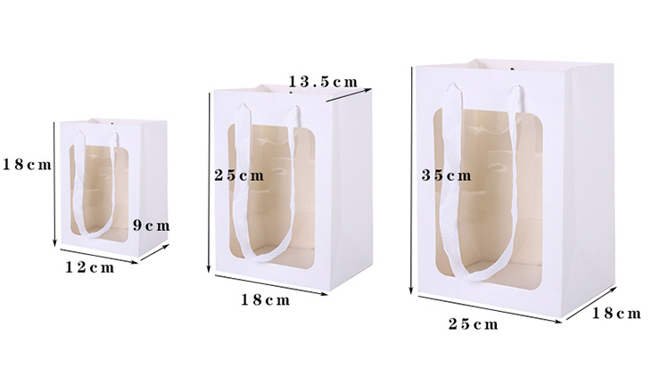透明开窗手提袋 情人节橱窗鲜花礼品袋详情4