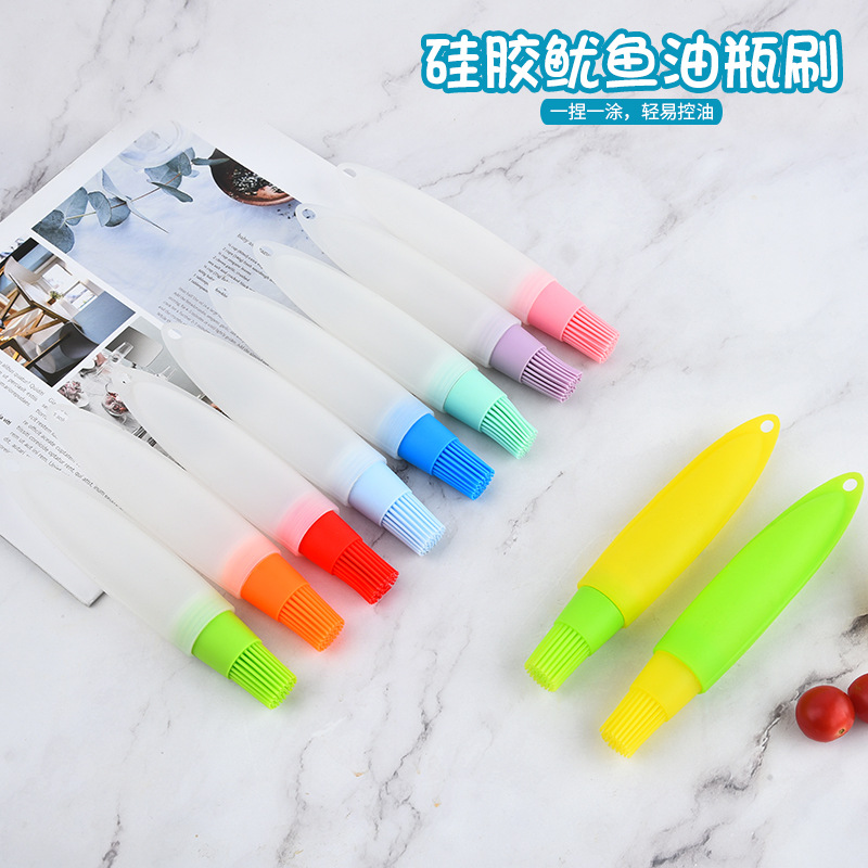 Oil spill proof bottle silicone oil bottle brush
