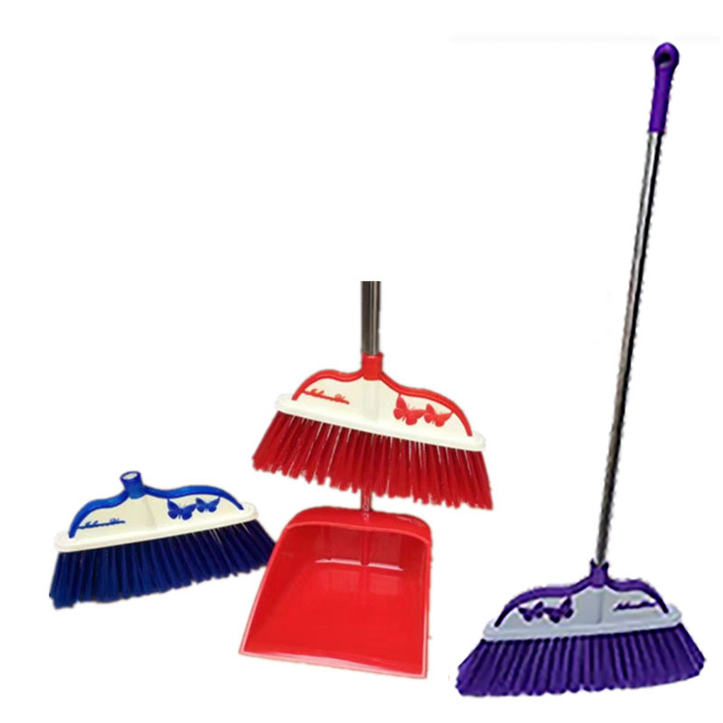 Plastic broom and dustpan set