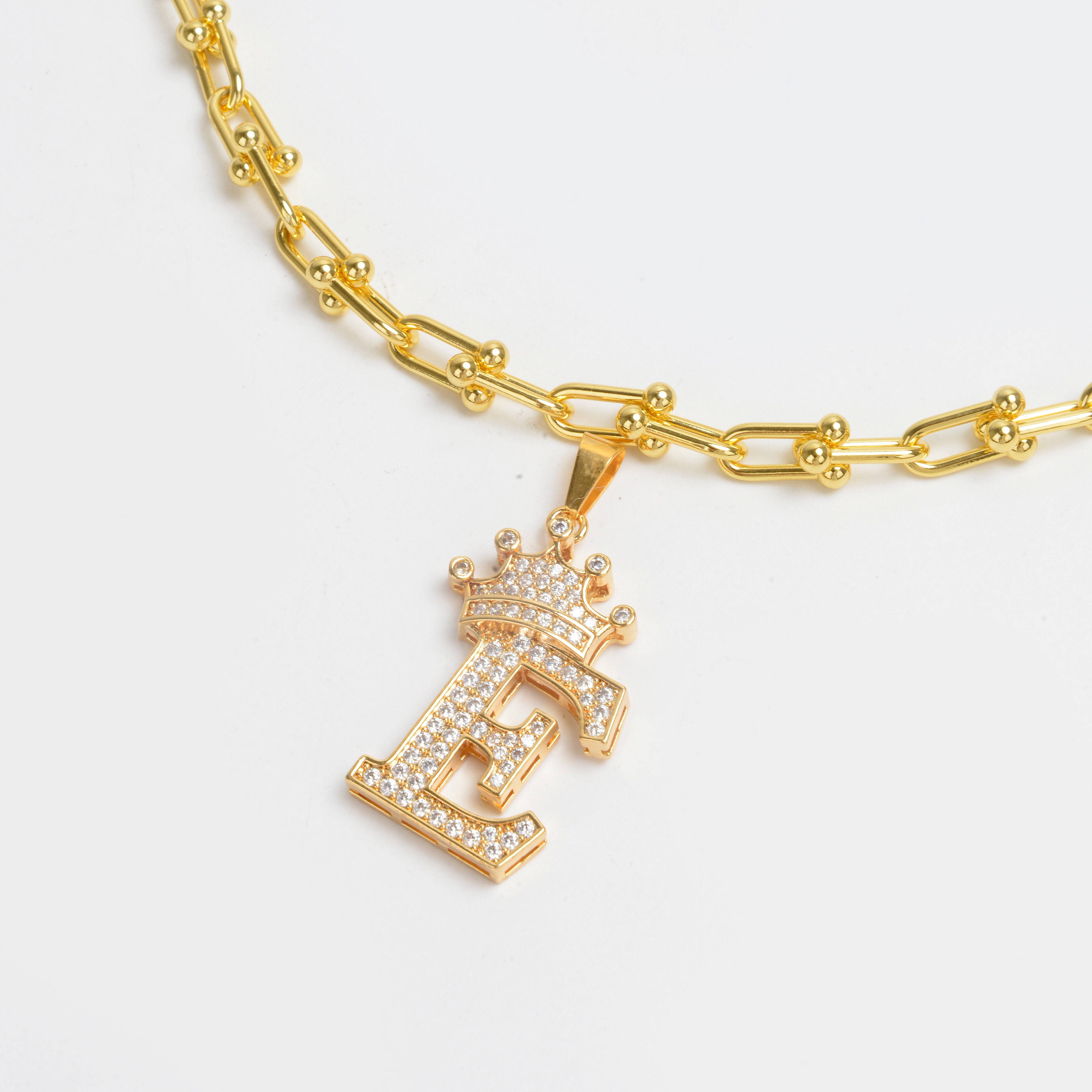 2022 new letter gold plated diamond necklace net red necklace 3 thumbnail