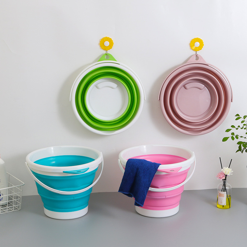 Portable creative plastic collapsible bucket