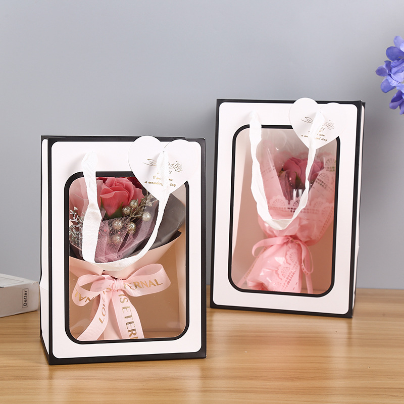 Wholesale Custom Leaf Gift Bag Mask Gift Bag Cosmetic Paper Bag Small Fresh Clothing Bag details Picture
