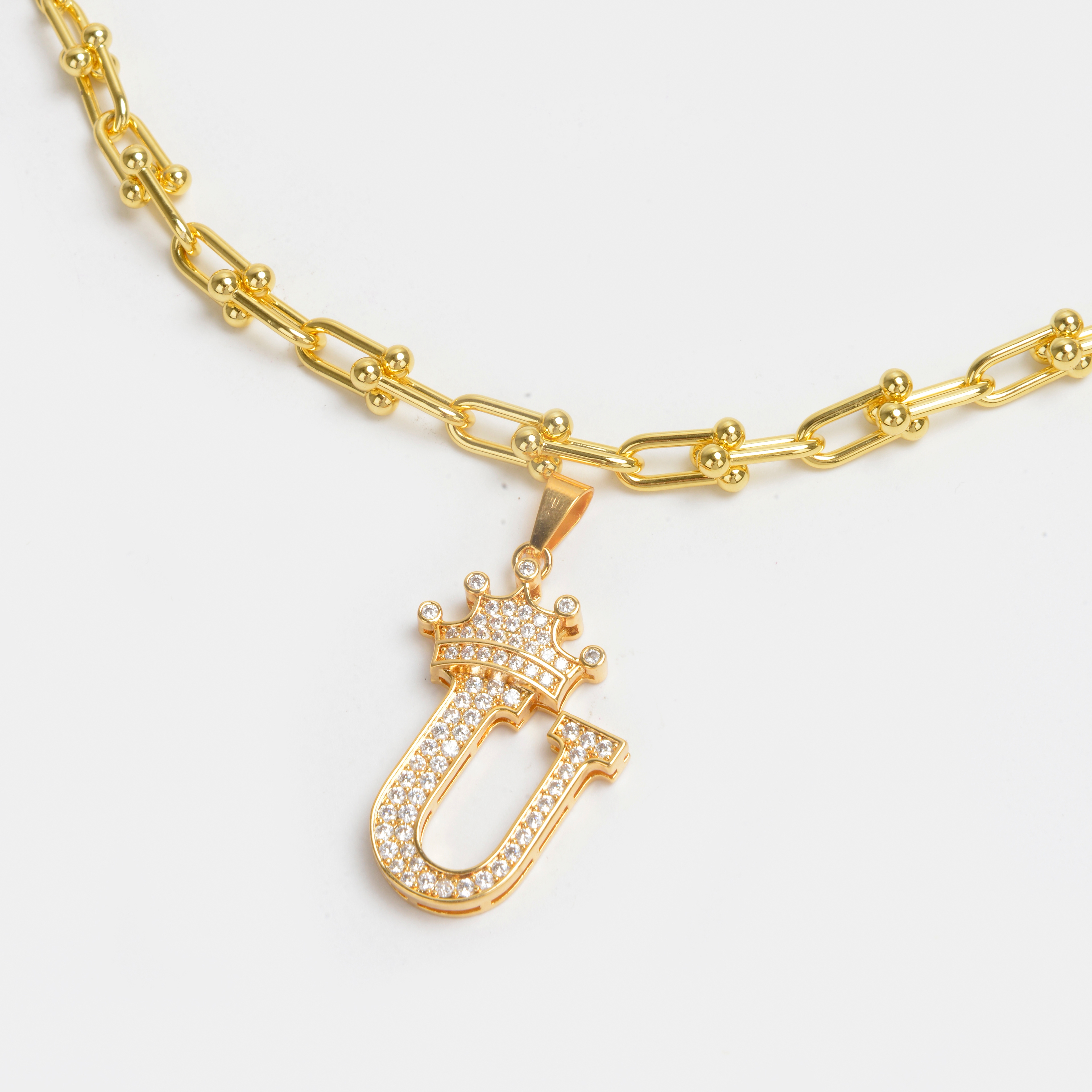 2022 new letter gold plated diamond necklace net red necklace 17 thumbnail