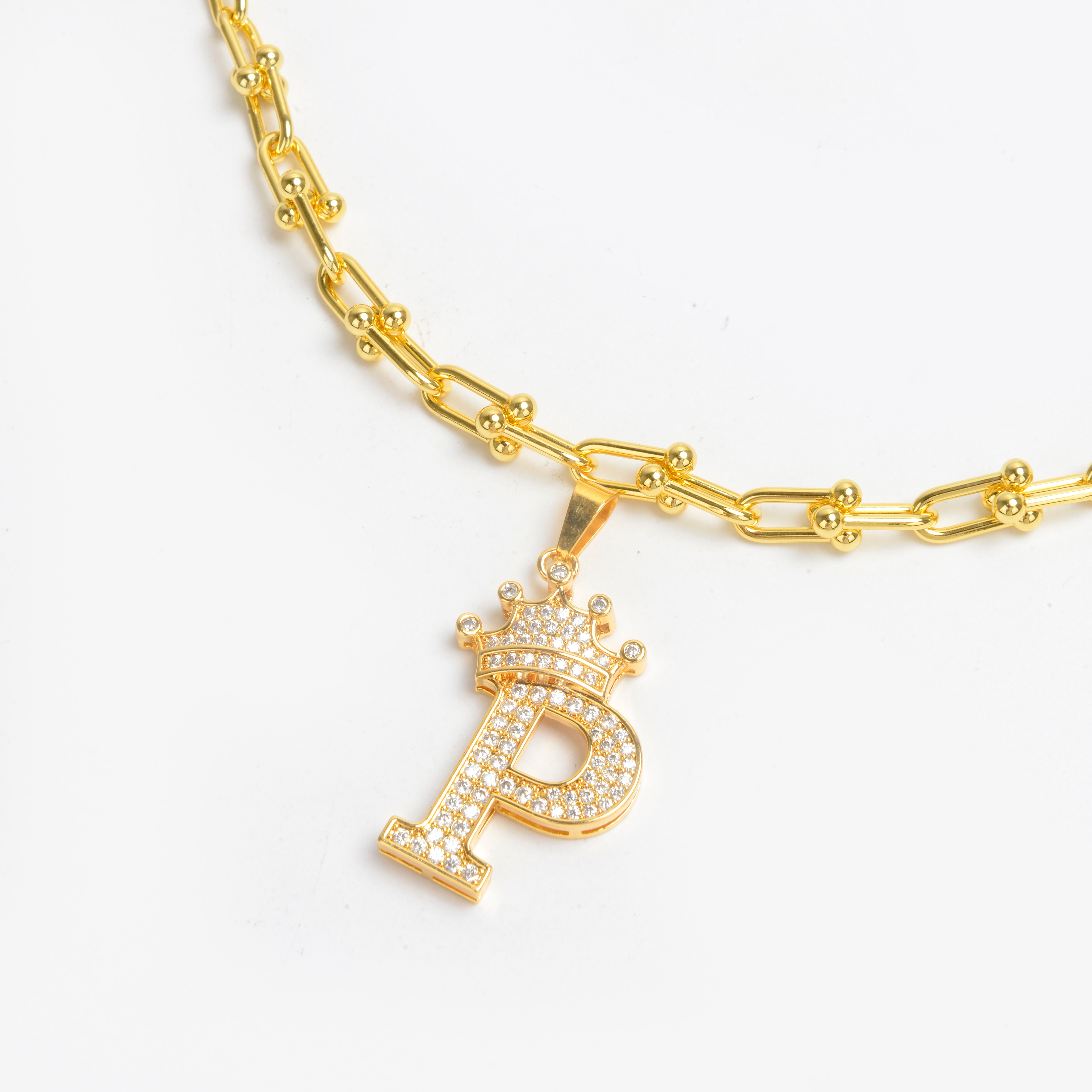2022 new letter gold plated diamond necklace net red necklace 13 thumbnail