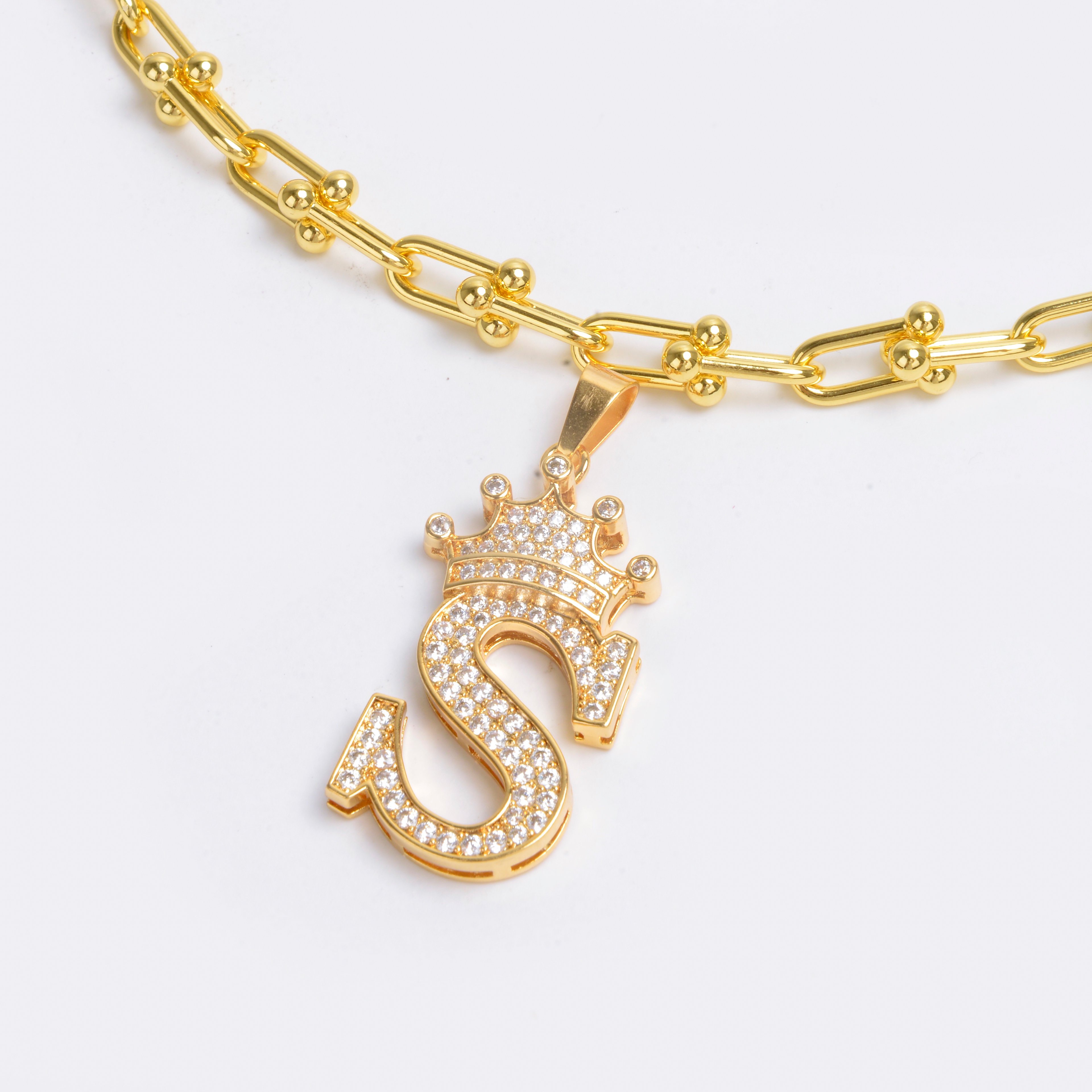 2022 new letter gold plated diamond necklace net red necklace 16 thumbnail