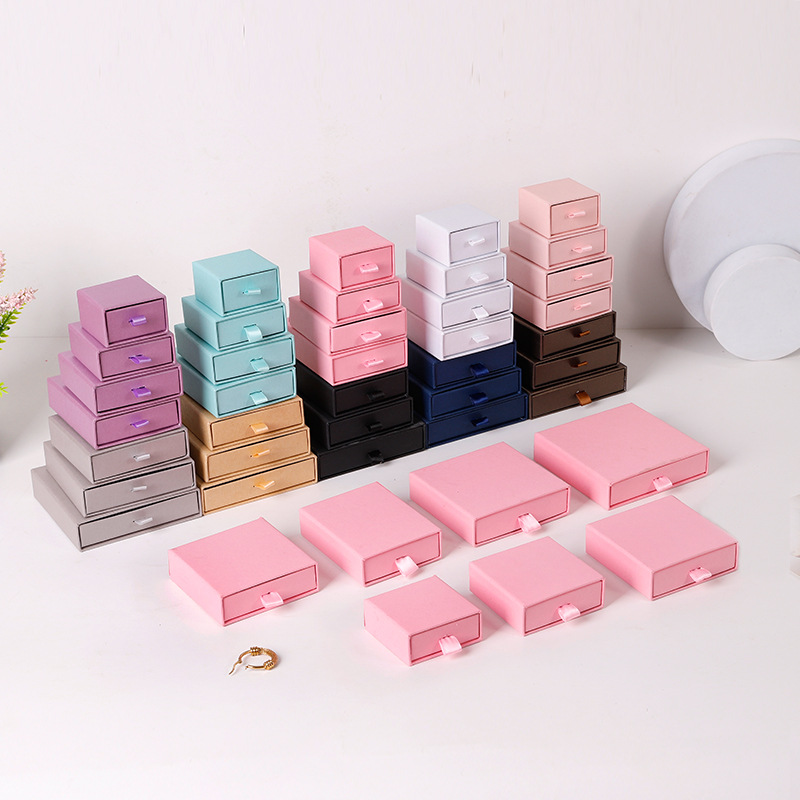 Drawer Jewelry Packaging Paper Box Spot Manufacturers Wholesale Jewelry Box Bracelet Box Earrings Pendant Storage Box details Picture