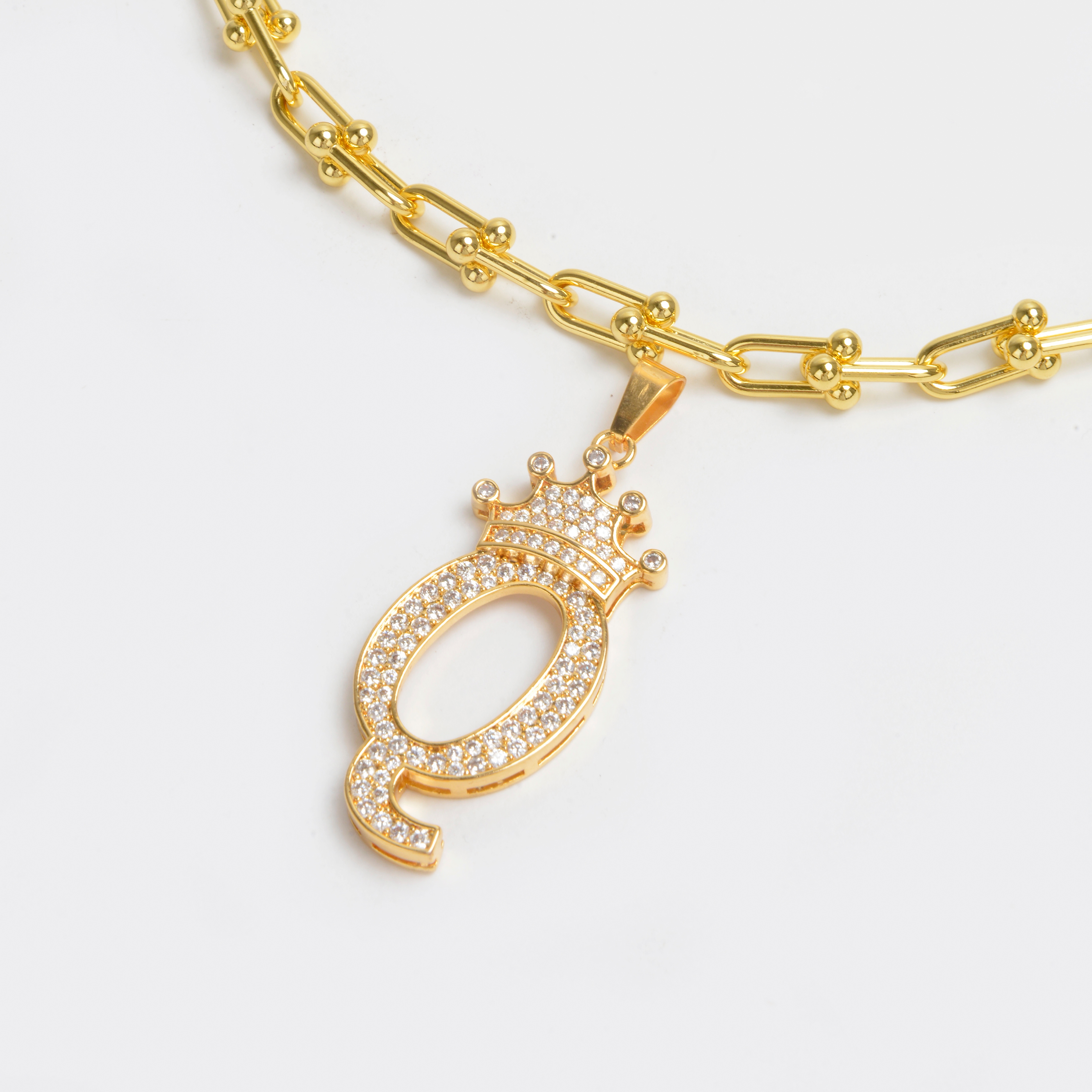 2022 new letter gold plated diamond necklace net red necklace 14 thumbnail