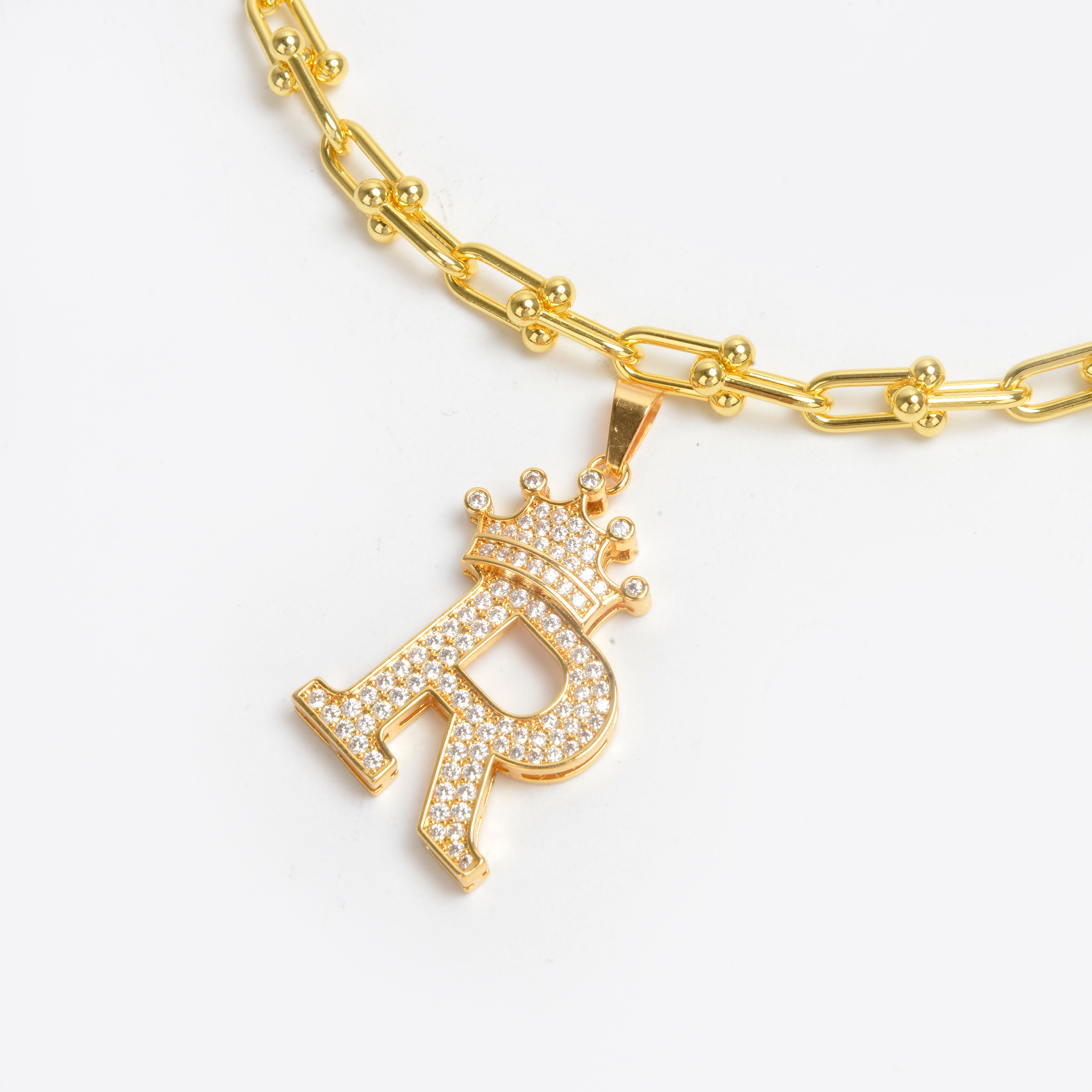 2022 new letter gold plated diamond necklace net red necklace 15 thumbnail