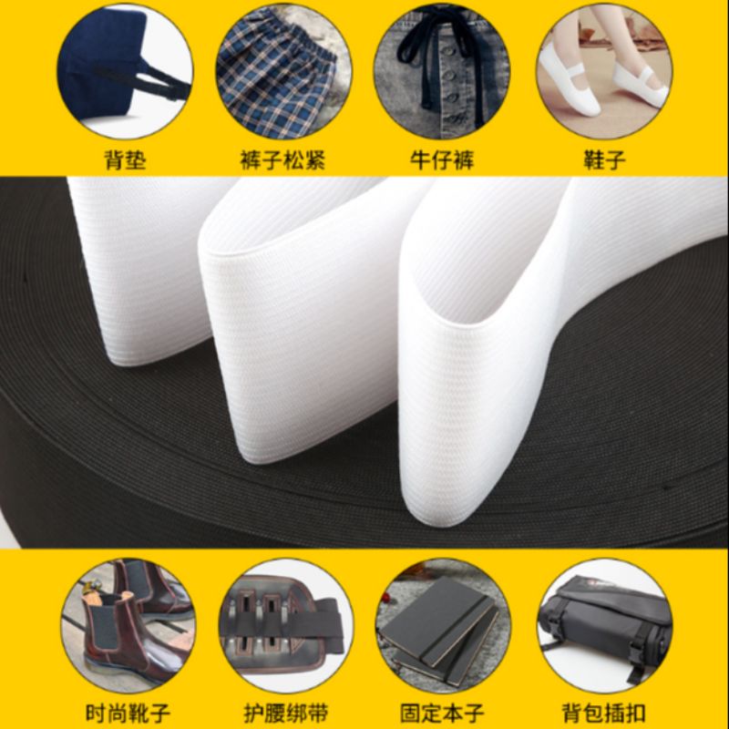 The belt is wide, flat, high, elastic and durable with elastic rubber bands. The cuffs are made of elastic rubber bands, the trouser cuffs are closed, and the trouser cuffs are made of rubber bands with black Specification image
