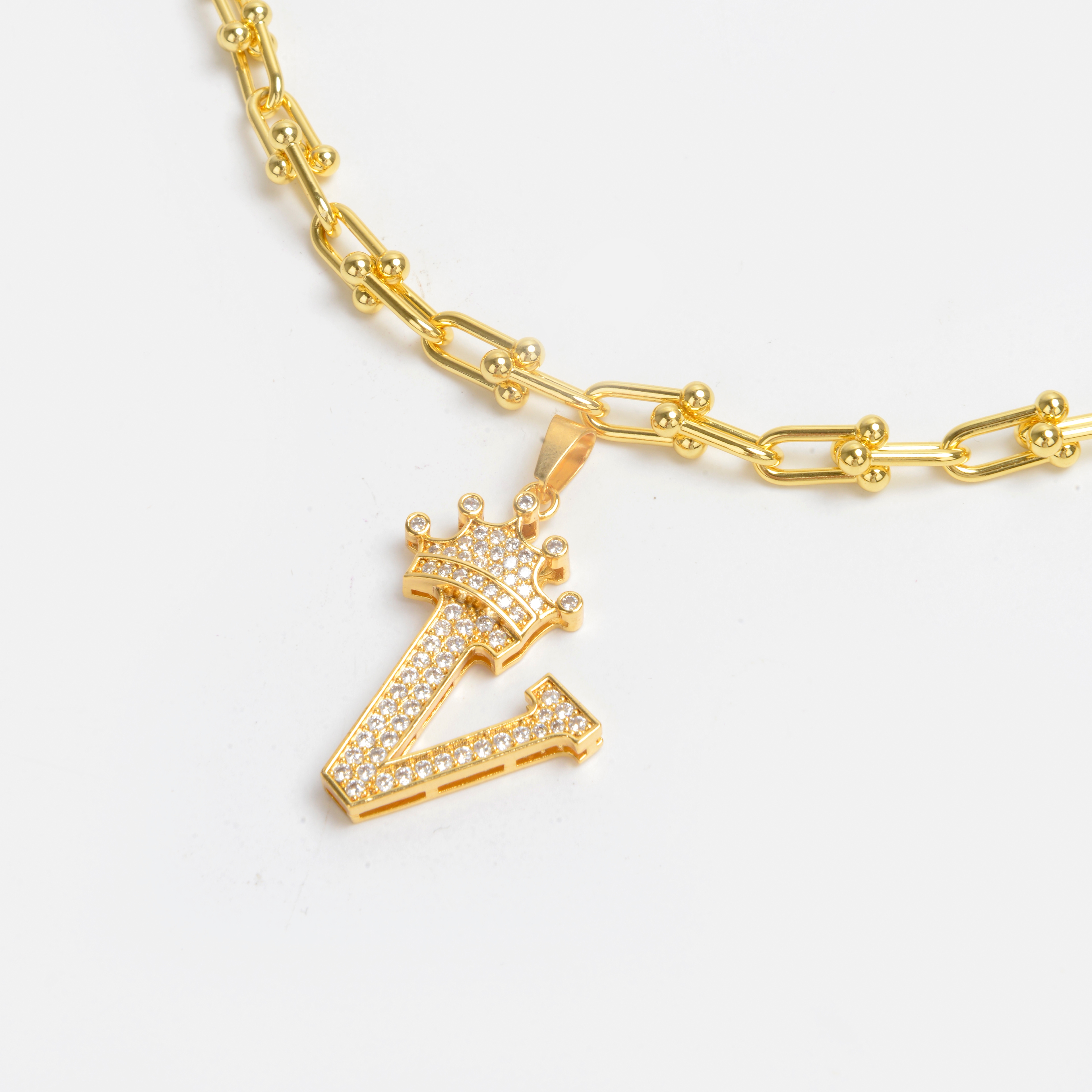 2022 new letter gold plated diamond necklace net red necklace 18 thumbnail