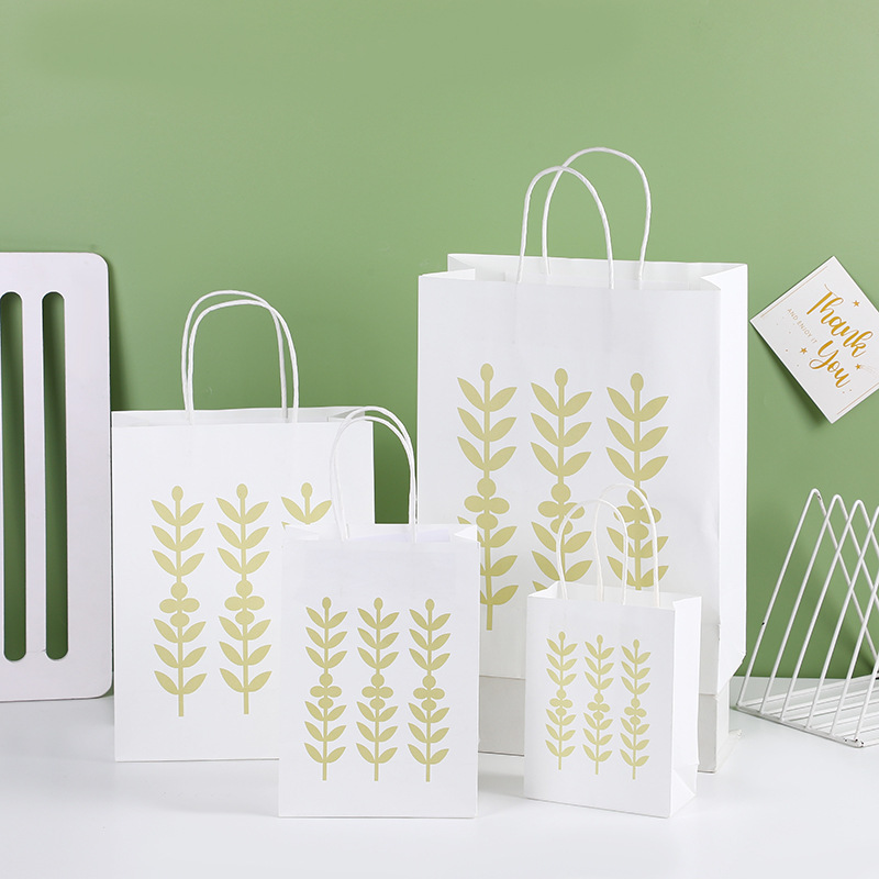 Wholesale Custom Leaf Gift Bag Mask Gift Bag Cosmetic Paper Bag Small Fresh Clothing Bag Specification drawing