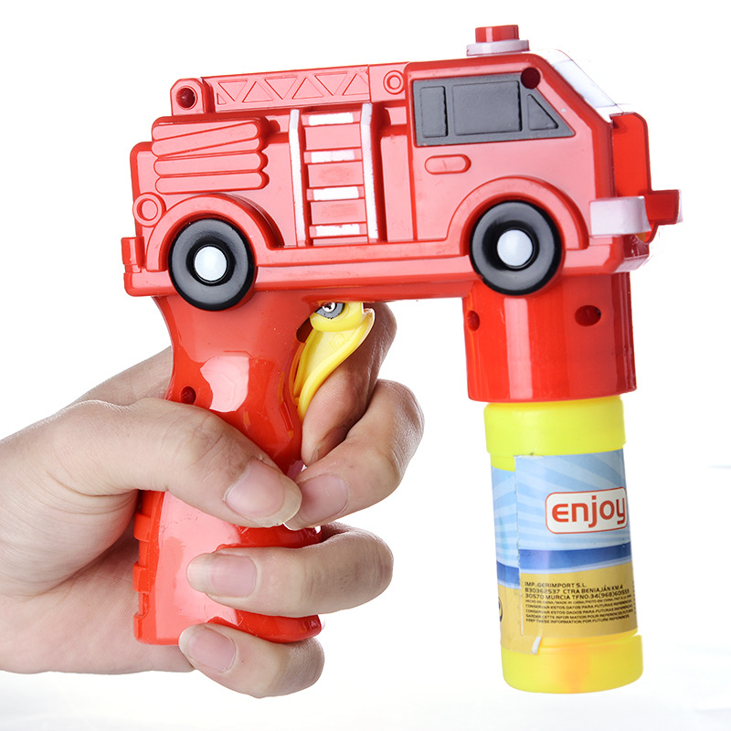 Inertia fire truck bubble gun gorgeous light round design children's outdoor parent-child interactive toy trade cross-border stall night market supply manufacturers direct selling can be detected by the safety of the green and non-toxic water components thumbnail