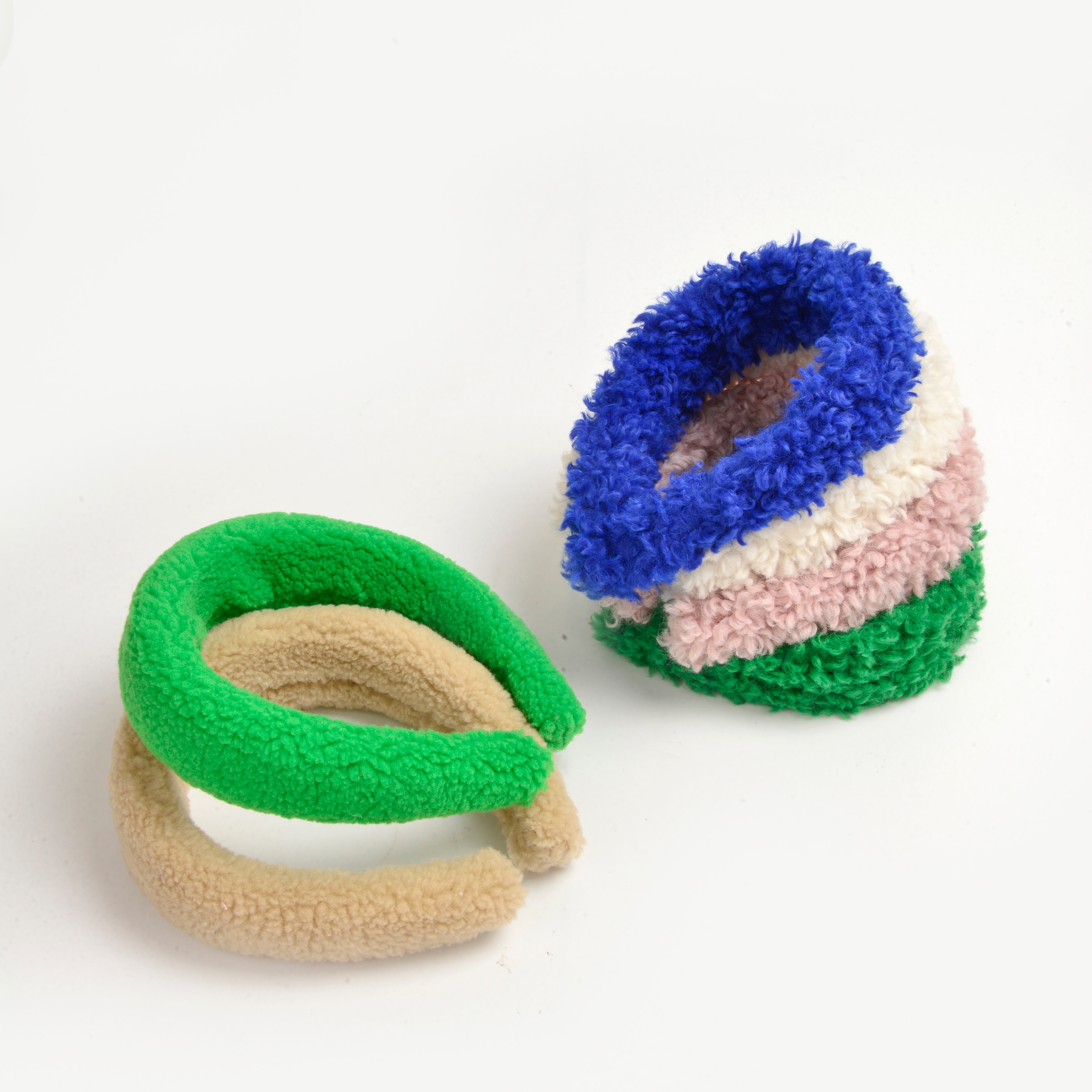 2022 new net celebrity atmosphere simple retro solid color hair hoop plush hair hoop thumbnail