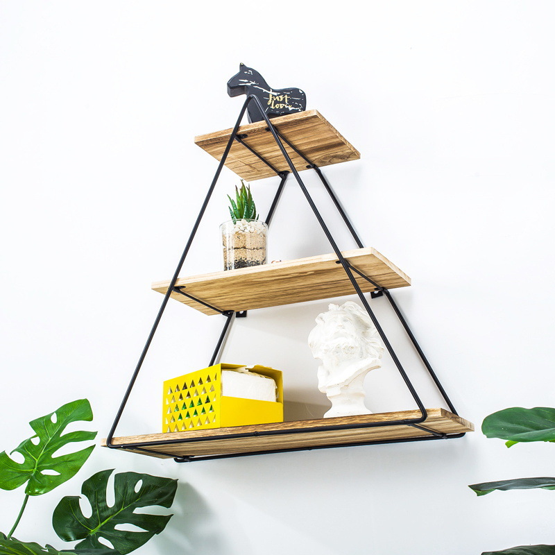 Ins iron triangular Nordic simple creative wall living room and dining room wall decoration shelf thumbnail