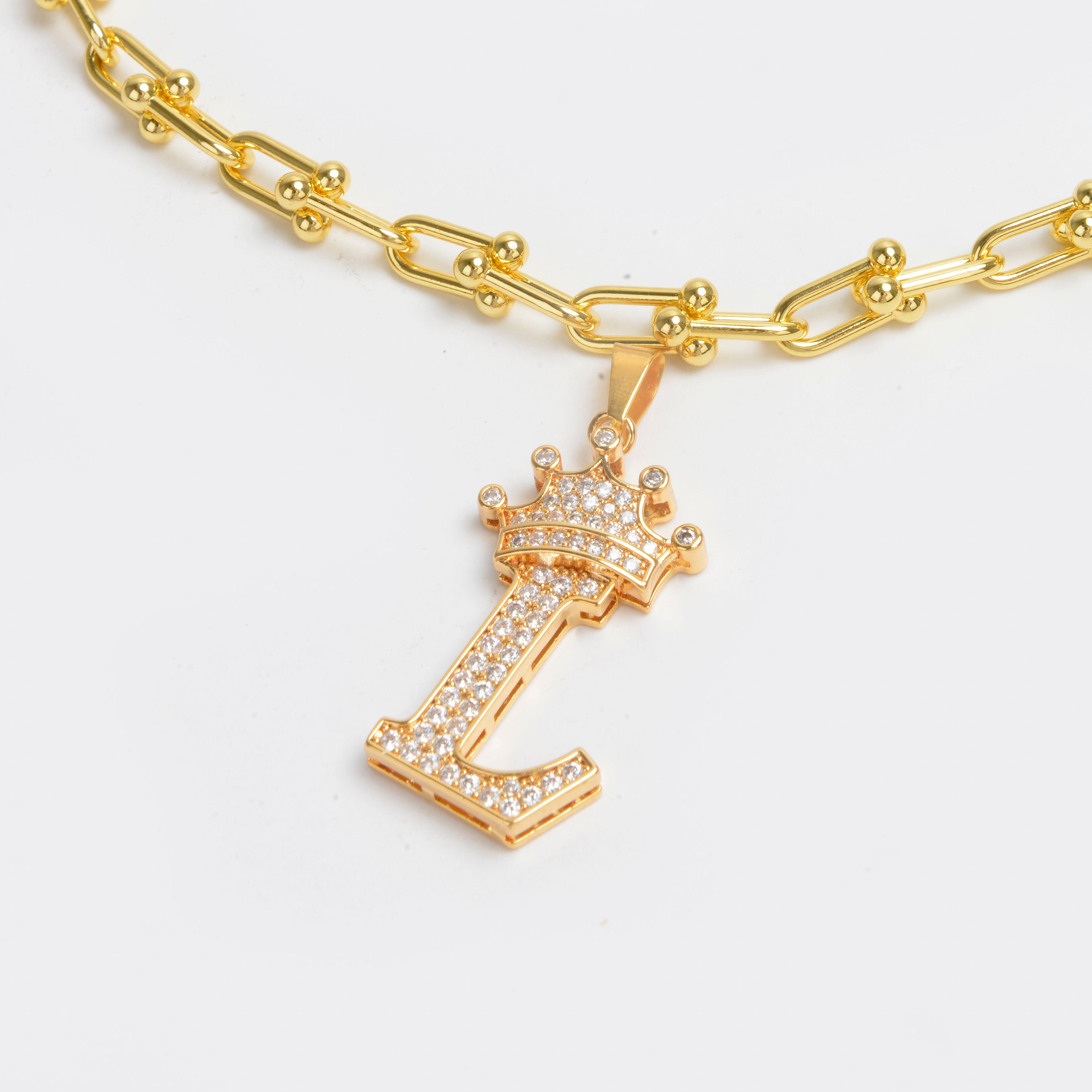2022 new letter gold plated diamond necklace net red necklace 11