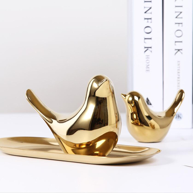 Nordic INS creative lovely ceramic birds small ornaments home decoration table top room office living room wine cabinet thumbnail