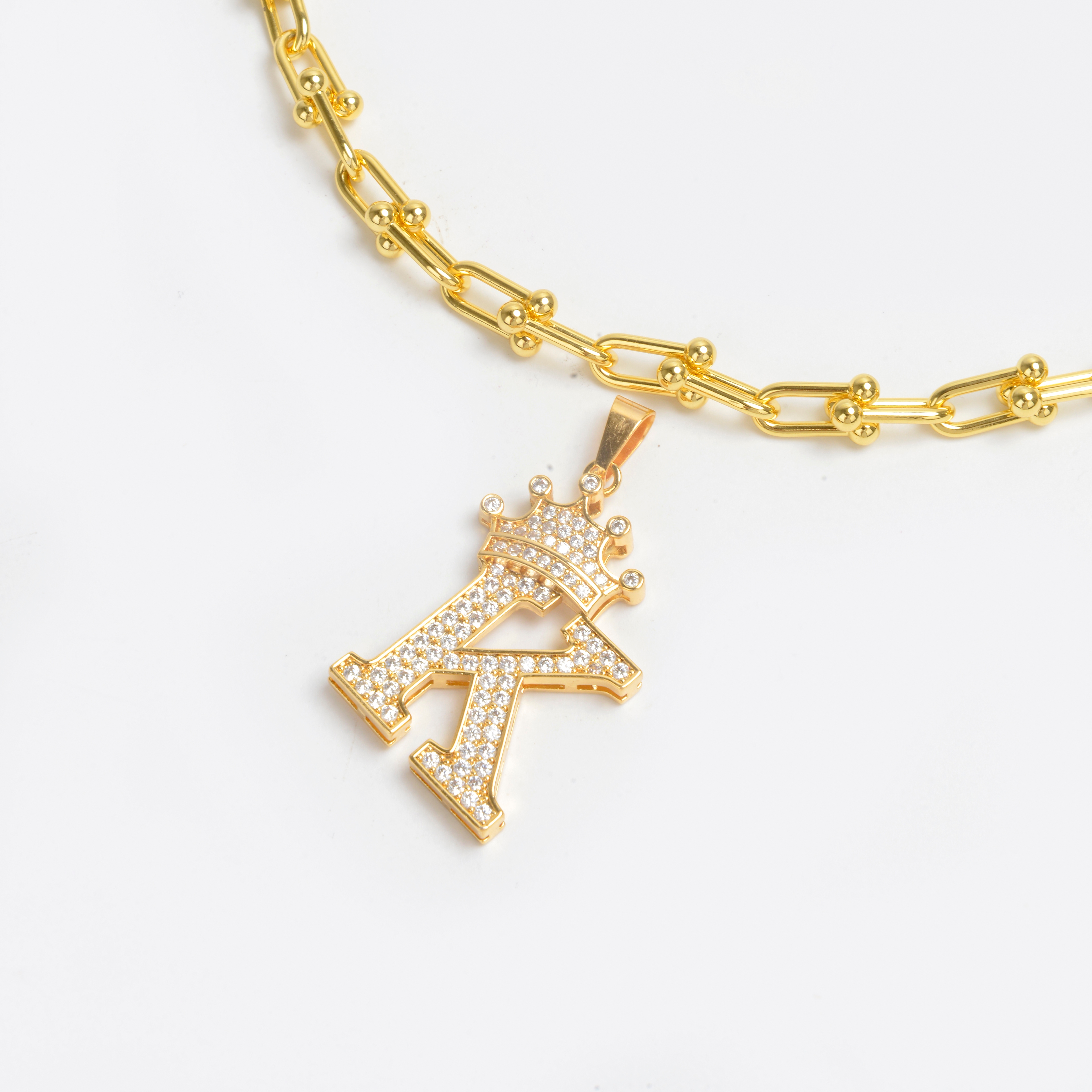 2022 new letter gold plated diamond necklace net red necklace 10 thumbnail