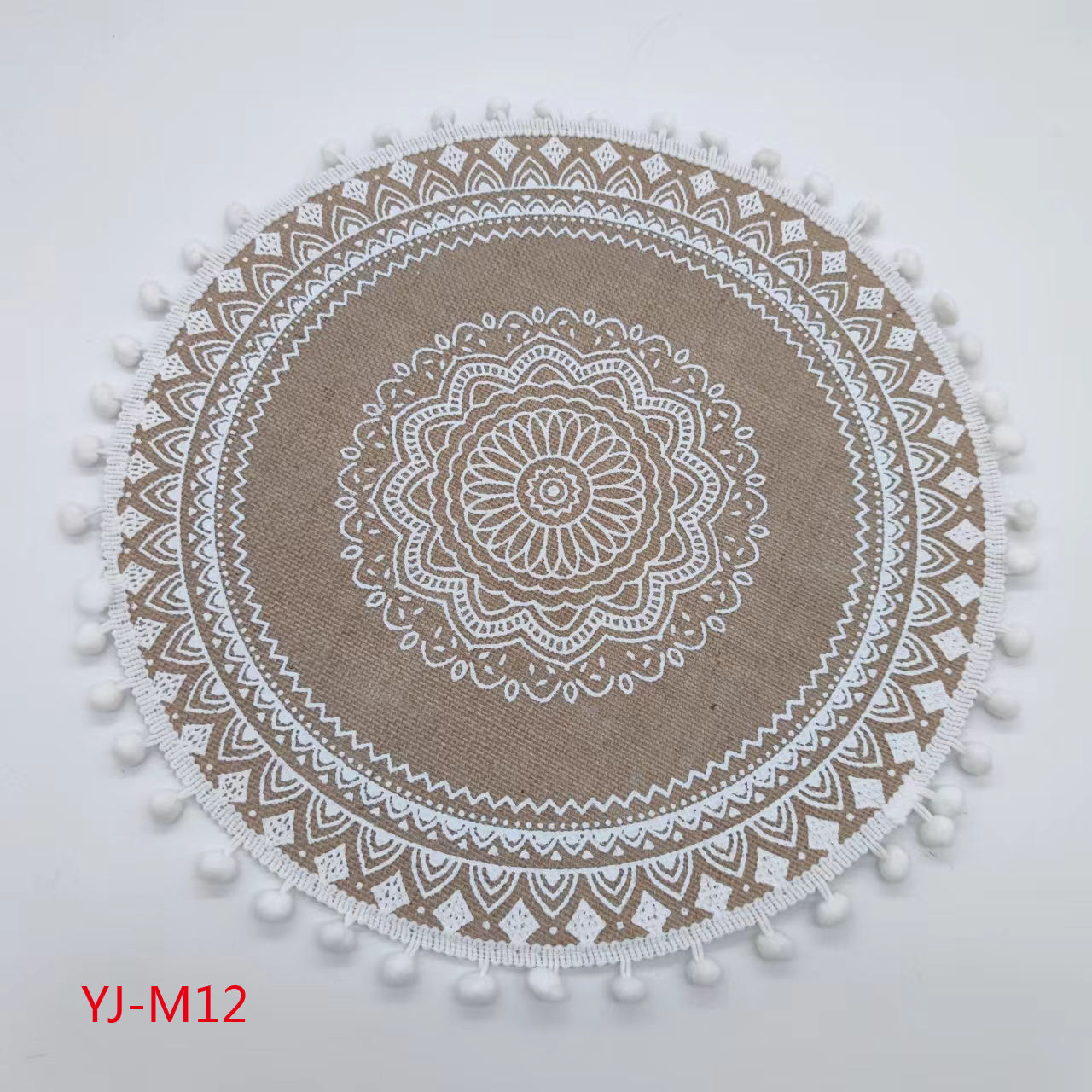 Yijia brand InS-style Nordic woven coasters and placemats, cotton and linen table heat insulation pads, pvc tablecloths, Ramadan transparent printed Western placemats, European home decoration linen placemats Specification image