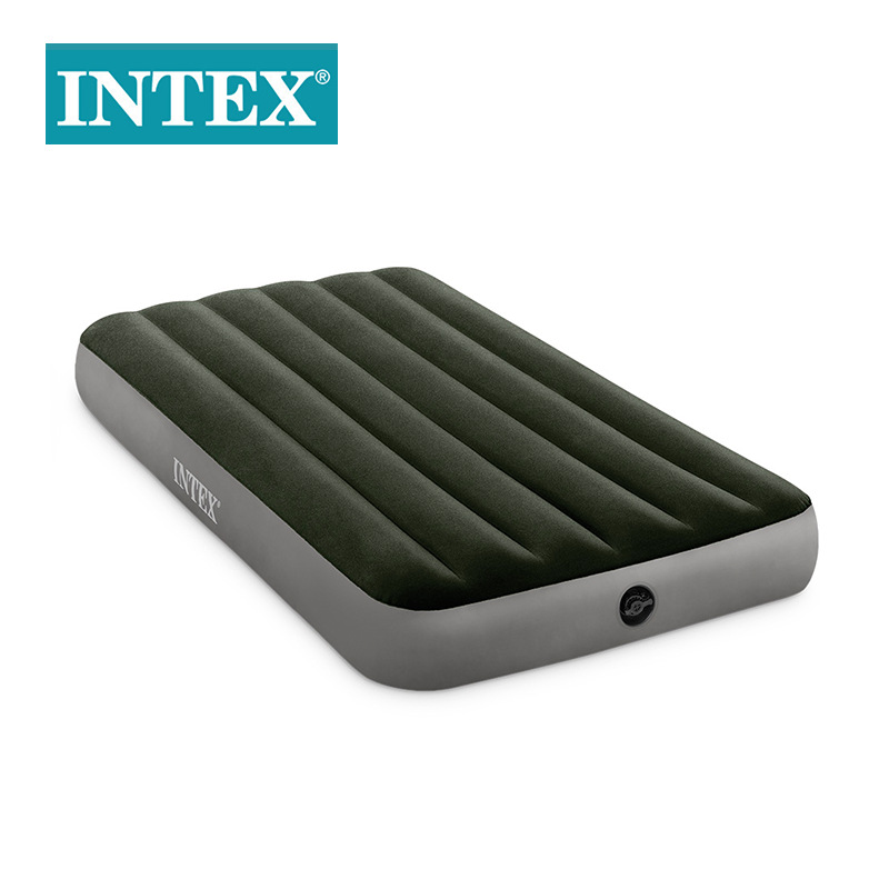 INTEX64109绿色加大双人植绒线拉充气床垫野营车载气垫床批发详情2