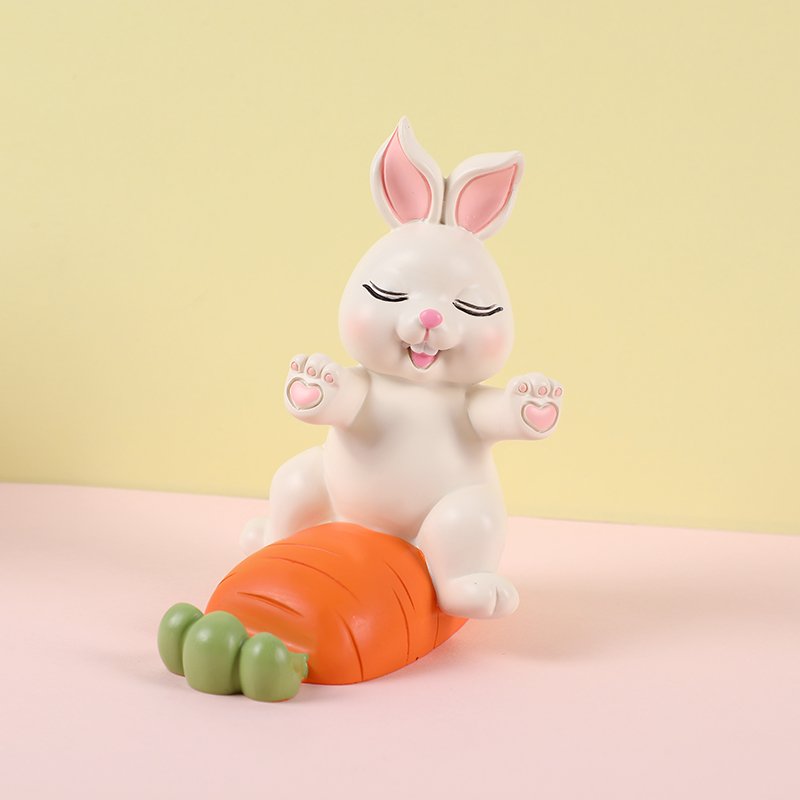 兔年创意可爱卡通胡萝卜兔子手机支架 懒人手机支架刷剧神器多功能桌面摆件树脂工艺品详情6