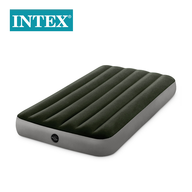 INTEX64109绿色加大双人植绒线拉充气床垫野营车载气垫床批发详情5