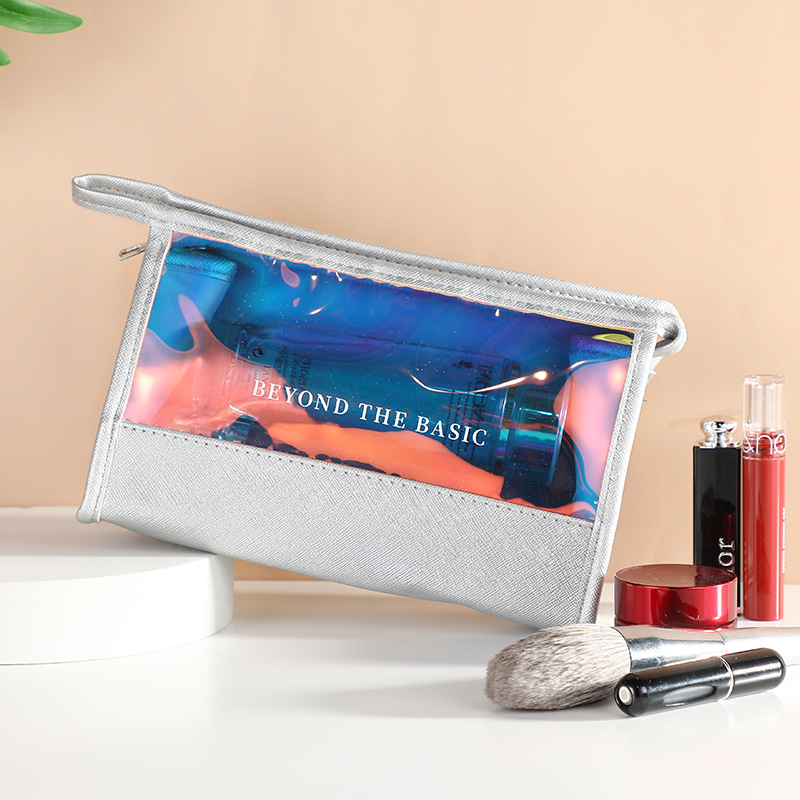 2022 New InS-style large-capacity cosmetics storage bag for women, portable travel transparent TPU laser bag Item Picture