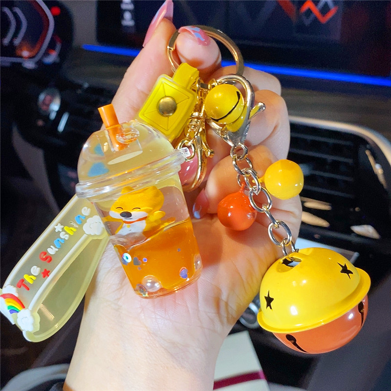 Milk tea cup Husky float bottle key chain