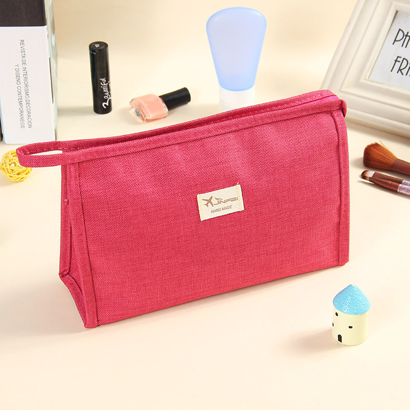2022 New Makeup Bag Female Portable Simple Korean Version Travel Canvas Storage Bag Solid Color Hand Can Print Logo Specification drawing
