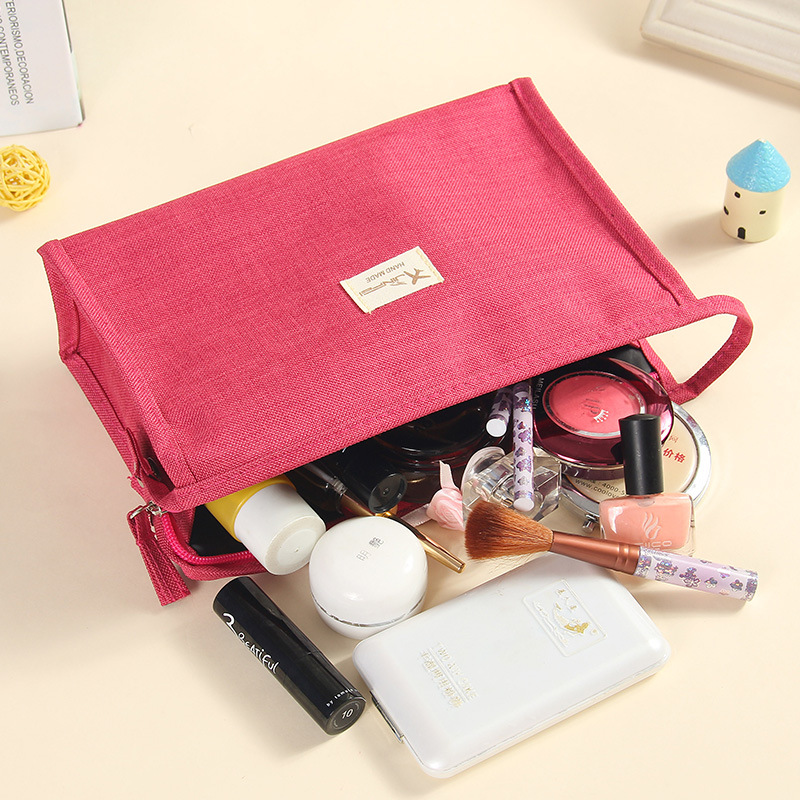 2022 New Makeup Bag Female Portable Simple Korean Version Travel Canvas Storage Bag Solid Color Hand Can Print Logo details Picture