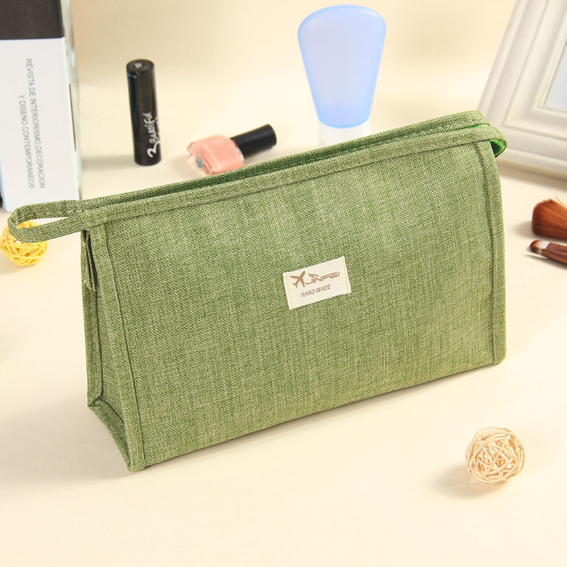 2022 New Makeup Bag Female Portable Simple Korean Version Travel Canvas Storage Bag Solid Color Hand Can Print Logo Item Picture