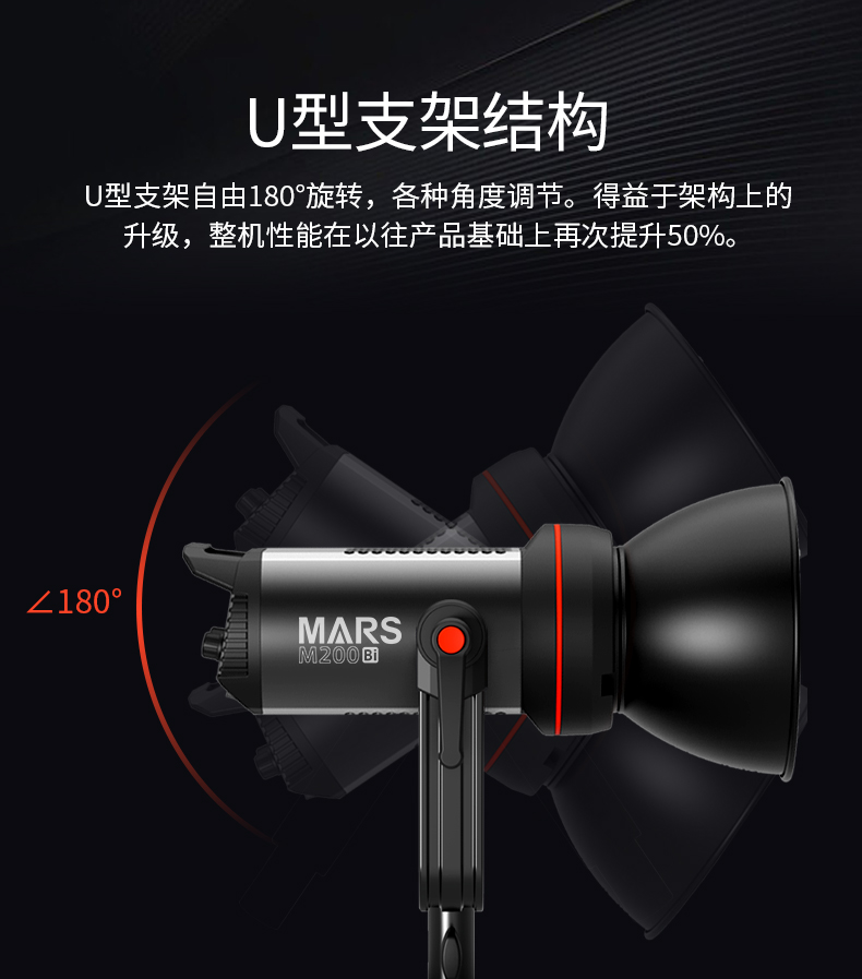 捷宝Mars M200D 单色温LED摄影像高亮美颜直播补光灯摄影摄像影棚灯人像发丝拍照柔光灯美食补光灯详情7