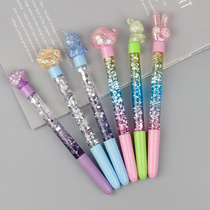 Cute cartoon Quicksand Gender-neutral pen Creative girl Heart Quicksand Colorful signature gender-neutral pen