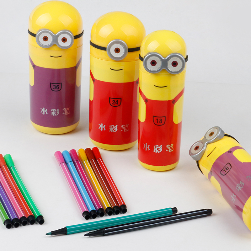 Children's watercolor pen set washable kindergarten non-toxic color pen drawing pen elementary school art supplies 18 colors 24 colors box 36 colors details Picture