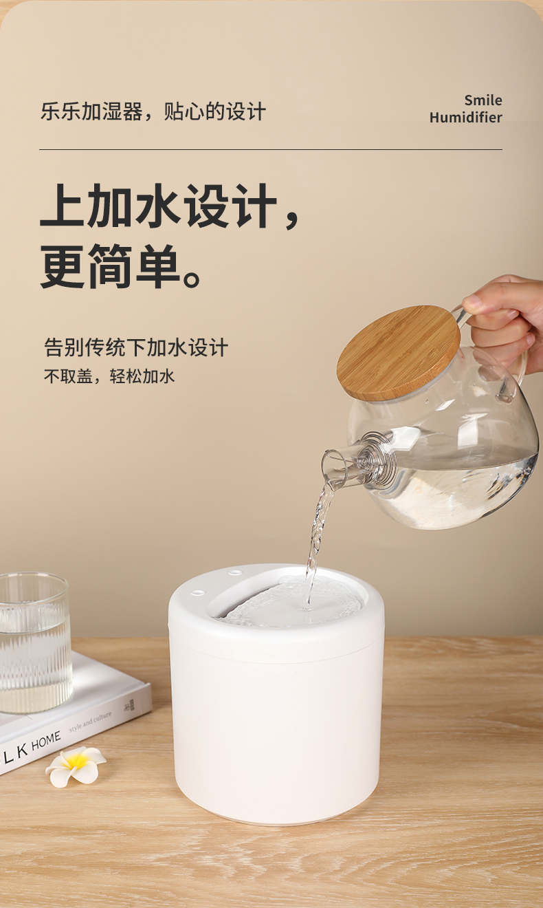 新款2LUSB大容量加湿器双喷雾上加水家用静音香薰卧室桌面礼品创易地摊玩具加湿器网红产品学生增湿器美容仪补水仪详情6