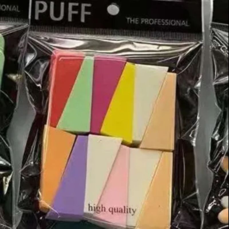 网红爆款梯形粉扑彩色美妆工具套装厂家直销批发