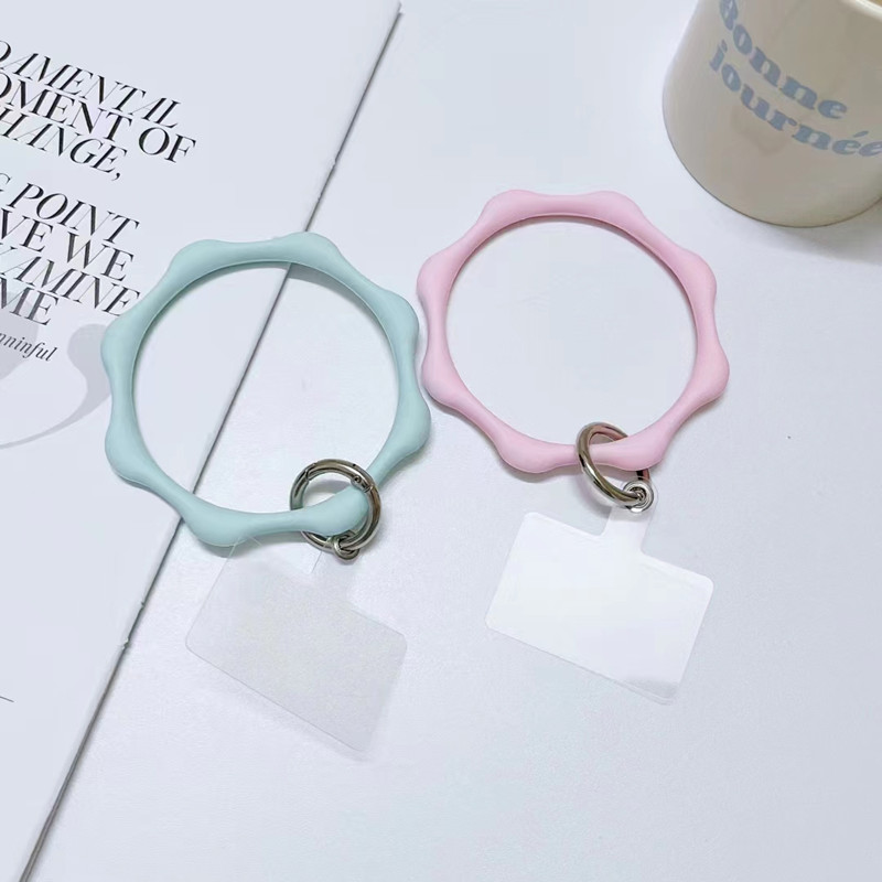 新款手机硅胶手环手机挂件可拆卸透明垫片防丢手腕挂绳钥匙扣圈通用款详情6