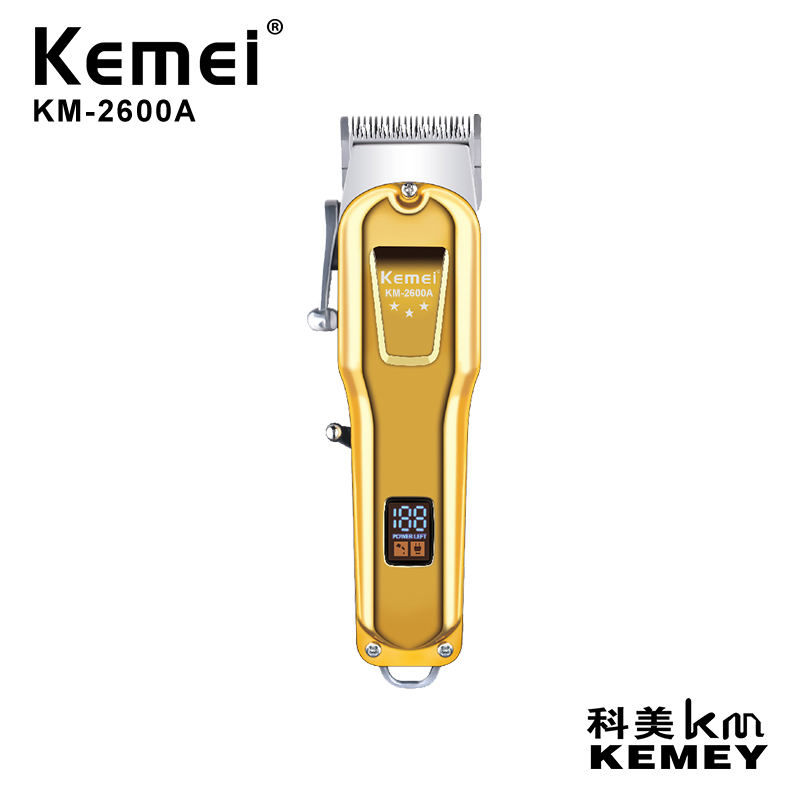 Cross-border manufacturers directly supply KM-2600A electric hairdresser Rechargeable LED display all-metal body electric hairdresser