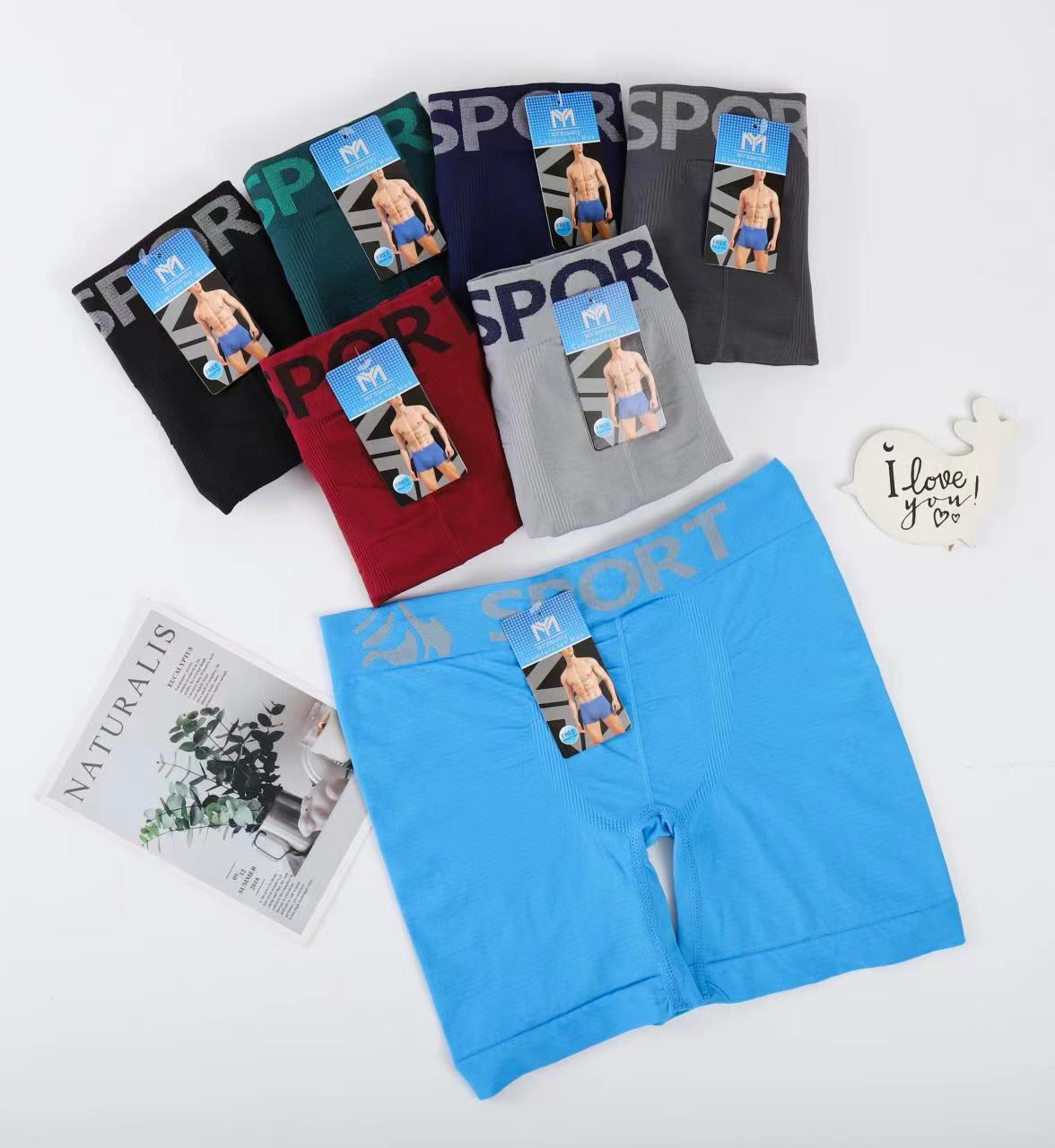 Seamless polyester boys' boxer shorts and long four-cornered underpants for export to South America pic 1