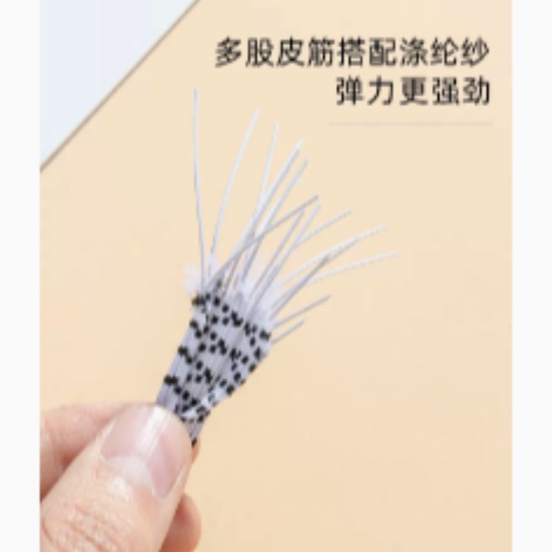 The thickened elastic band pants have a high band at the waistband, wide and flat elasticity, and are durable. The elastic band rope is thin and stretchable details Picture